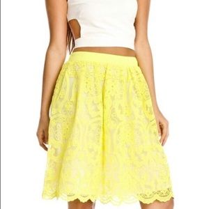 Lucy Paris Neon Lace Skirt